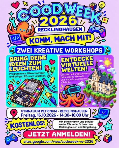 Codeweek Workshops für Schülerinnen und Schüler