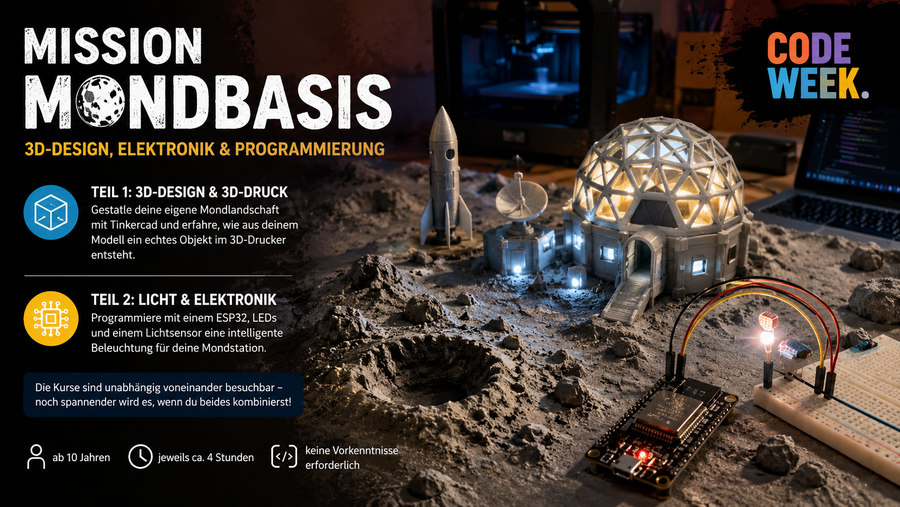 Mission Mondbasis – 3D-Design und 3D-Druck
